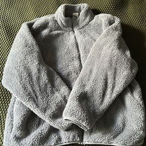 PINK, grey fleece zip up jacket.